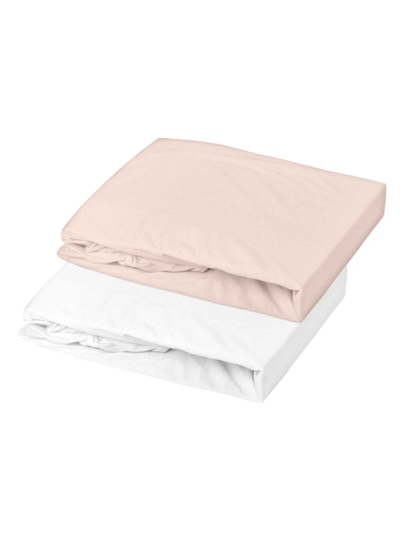 Lot de 2 draps housse en jersey Rose
