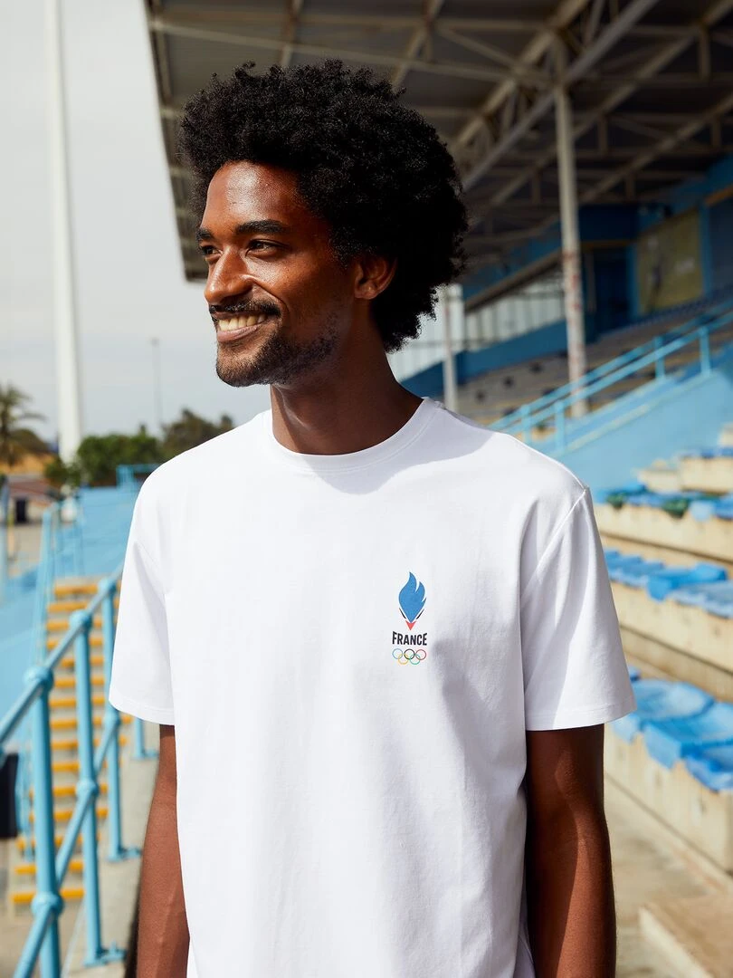T shirt en jersey Equipe de France Olympique Blanc