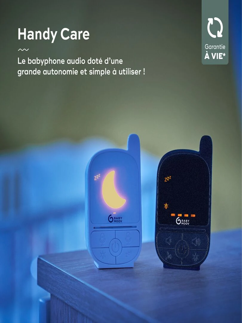 Babyphone Audio 500m handy Care Babymoov Blanc