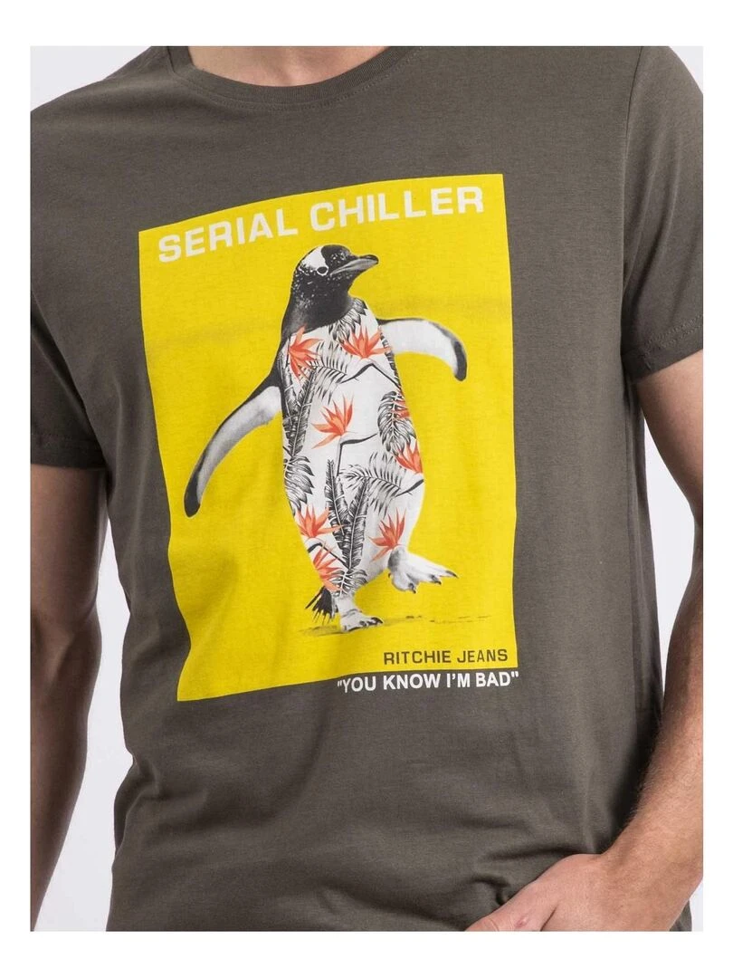 T shirt col rond NIRALVINO   Kaki