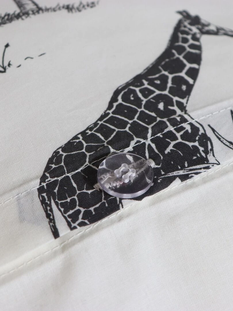 Parure de lit imprimée 100% coton  TROPICAL JOUY   Blanc