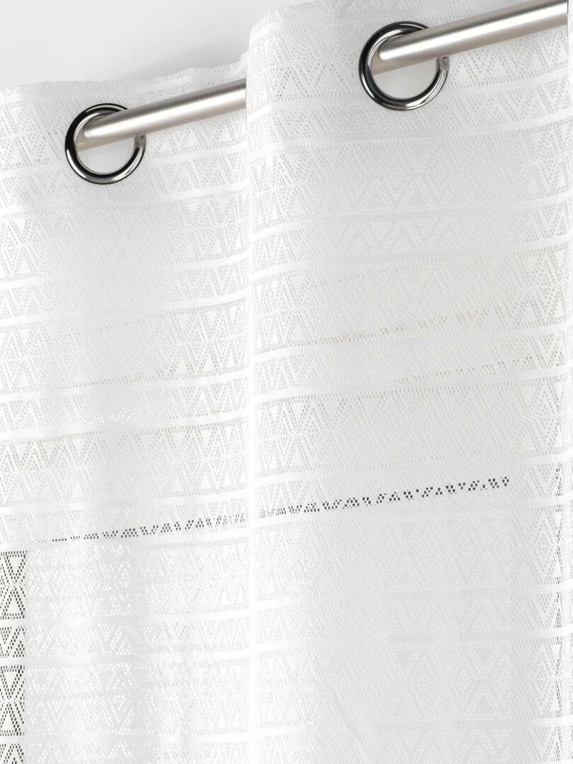 Voilage à motifs géométriques   Blanc