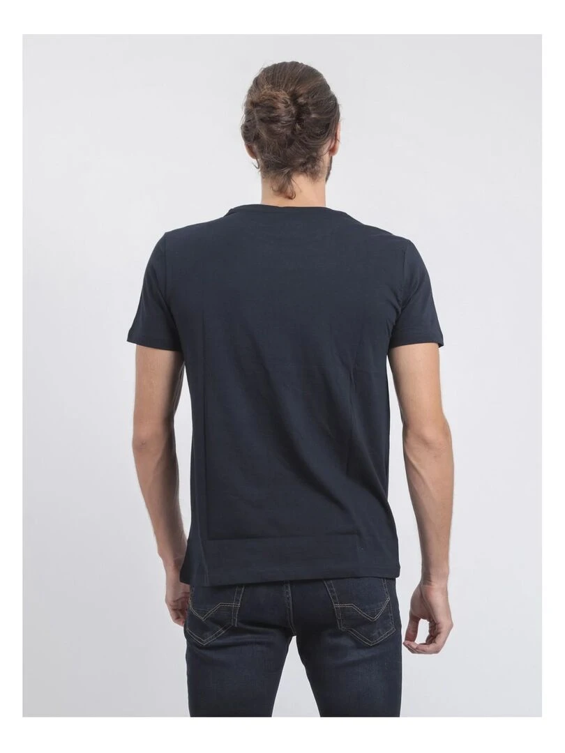 T shirt col rond pur coton JAMIX   Bleu marine