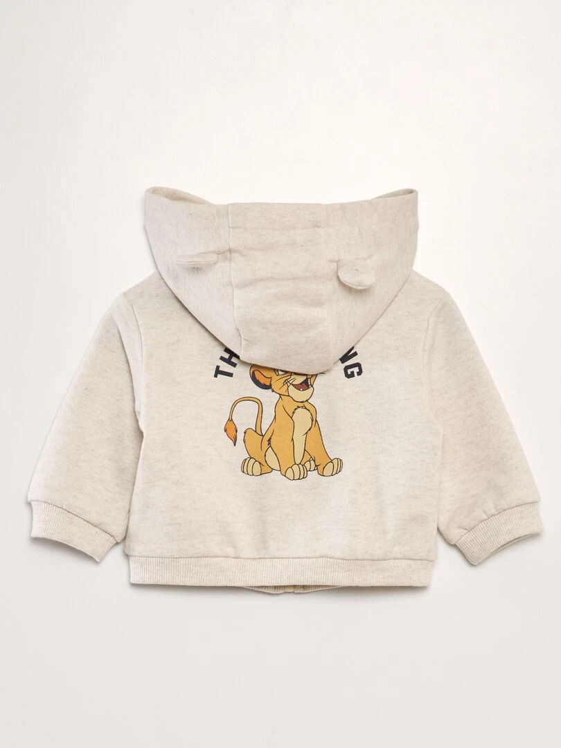 Sweat zippé à capuche 'Simba' de 'Disney'   Beige