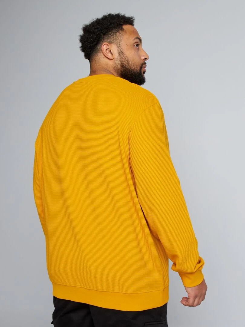 Sweat en maille ottoman   Jaune