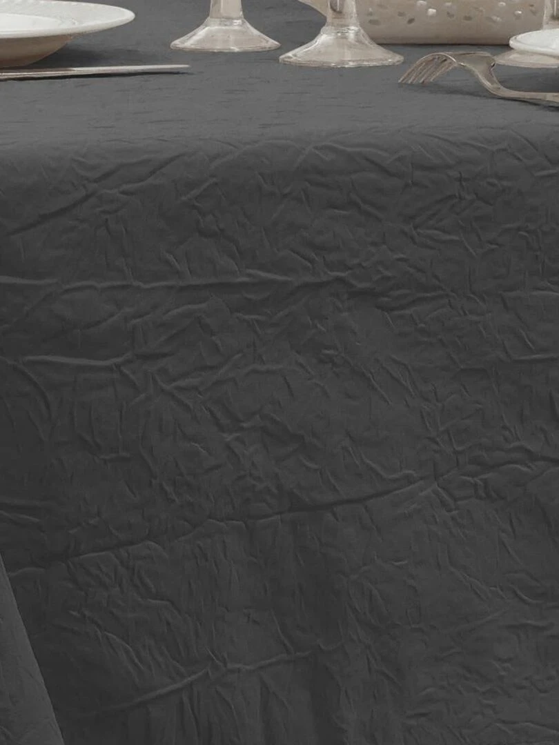 Nappe Anti taches Froissée Gris anthracite 150 x 350 cm Gris foncé
