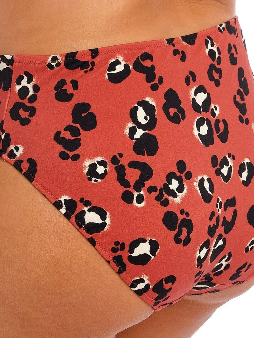 Bas de maillot léopard taille haute Kotiya Rouge