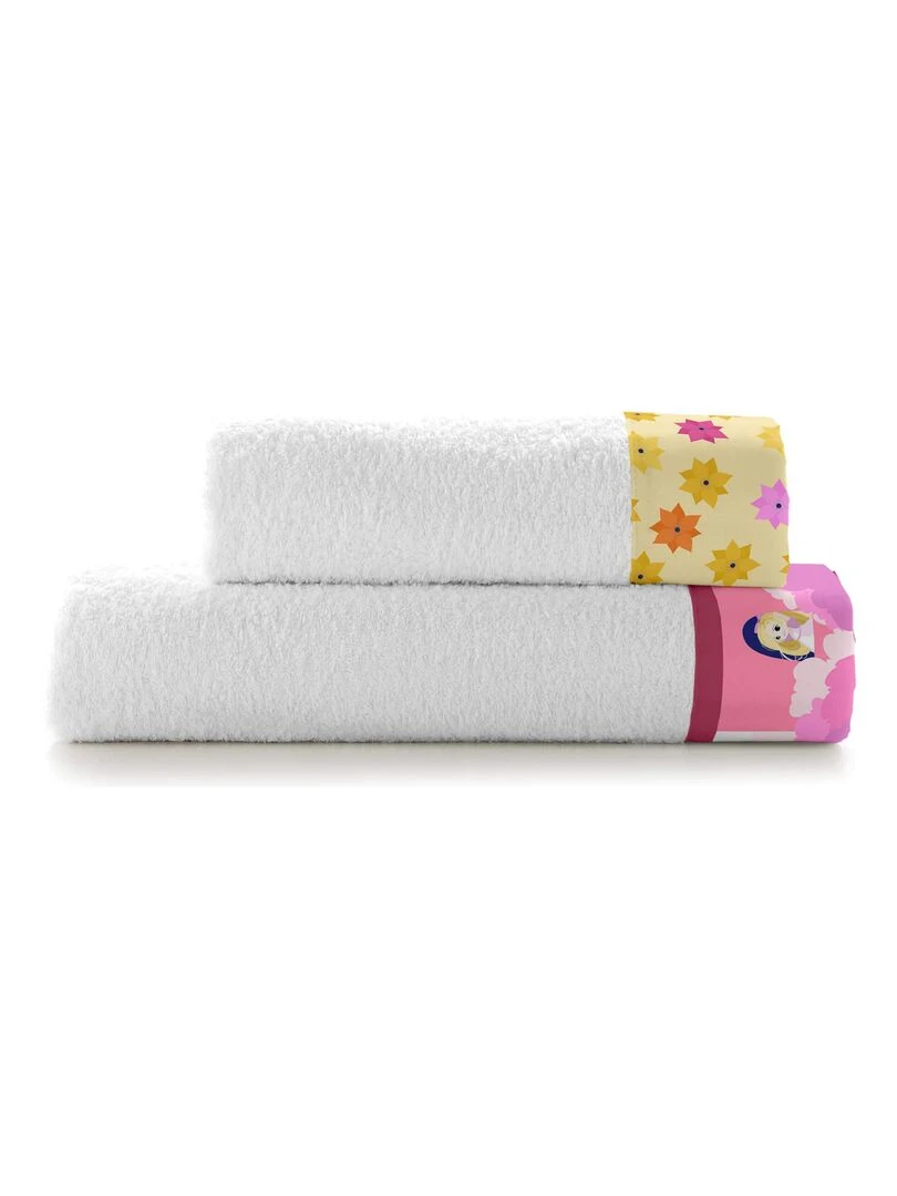 Lot de serviettes Long braid "Happyfriday" Blanc