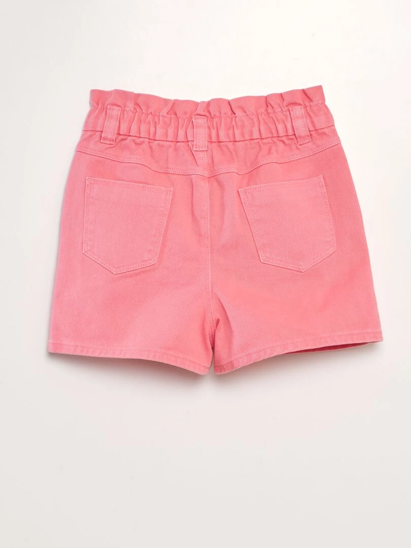 Short en denim coloré rose