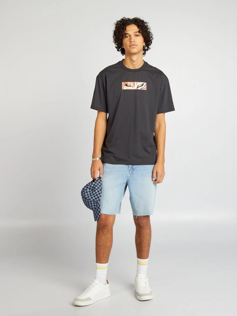 T shirt large 'Bleach' à col rond Gris