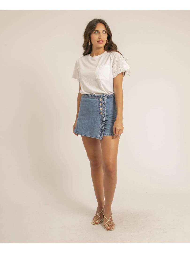 Jupe short en jean XADELIA   Bleu