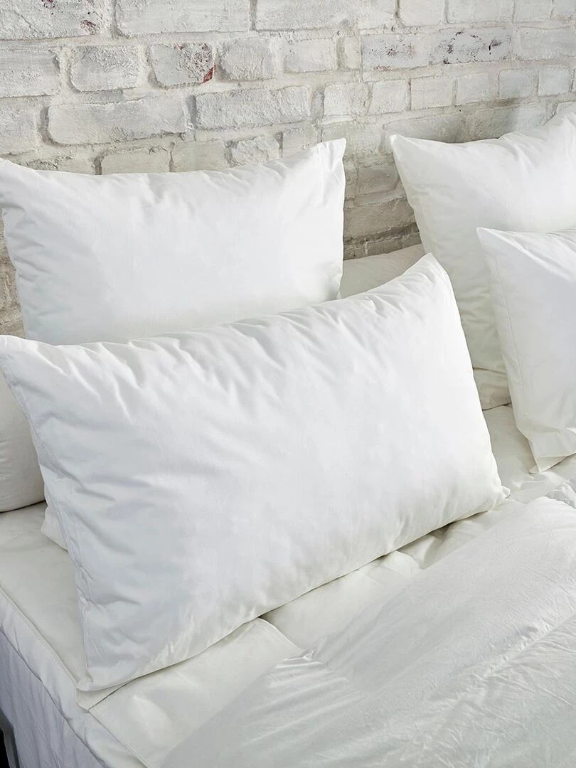 DUNLOPILLO Oreiller Mémoire De Forme Flocons De Mousse Douceur Soutien Blanc
