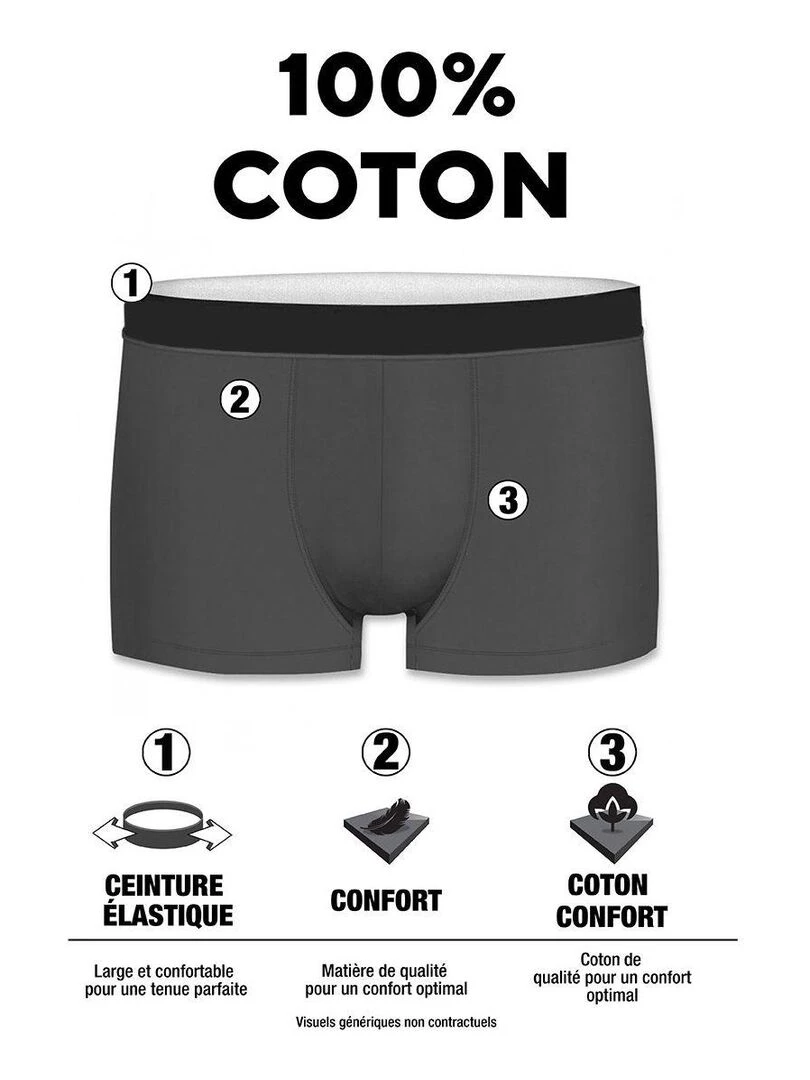 Lot de 4 boxers homme en coton Classic Pierrecardin Noir