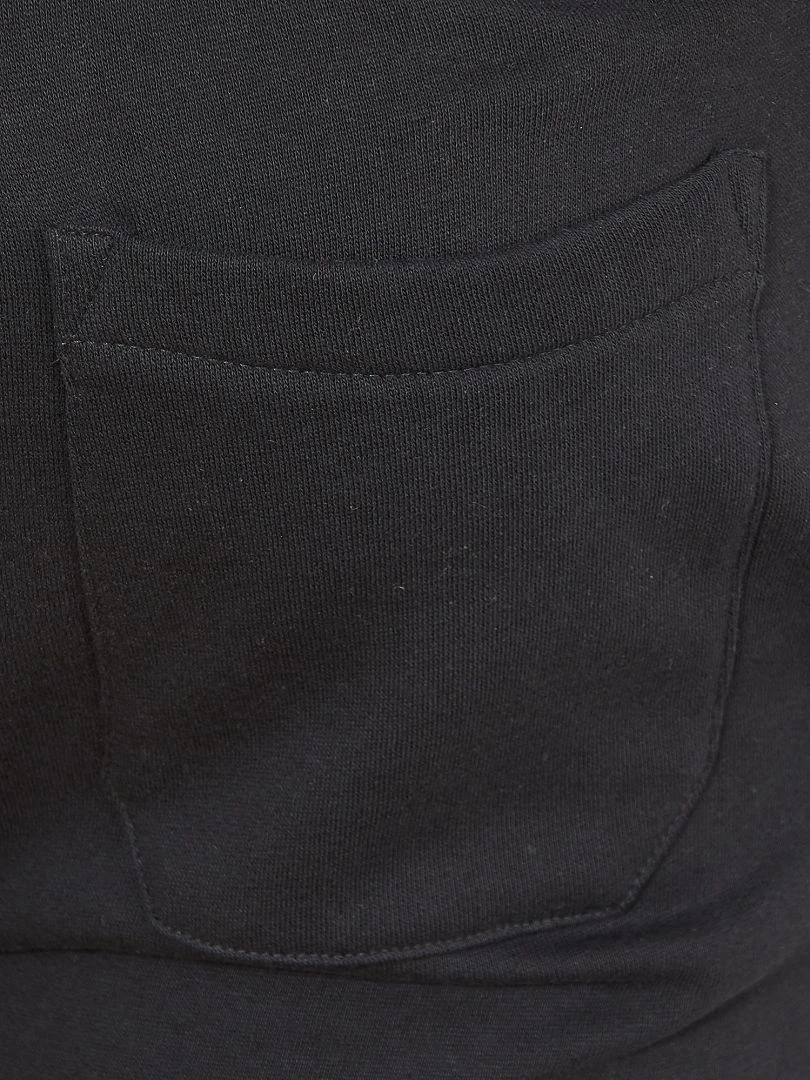 Pantalon uni en molleton   noir