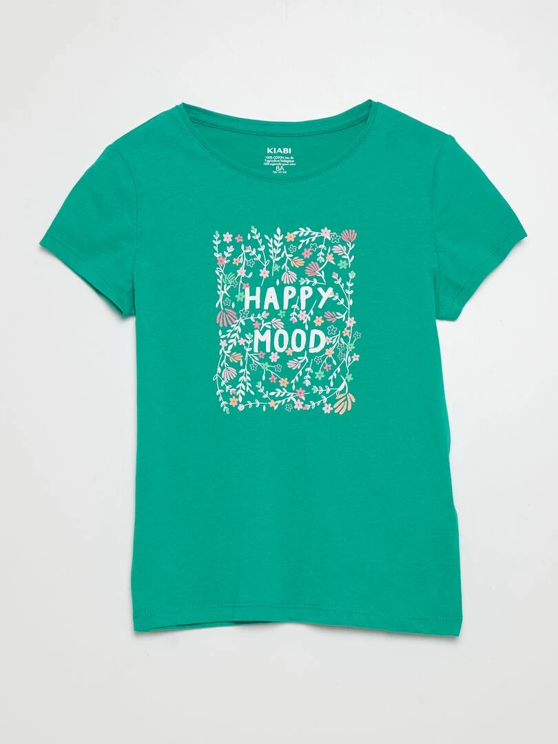 T shirt en maille jersey imprimé Vert