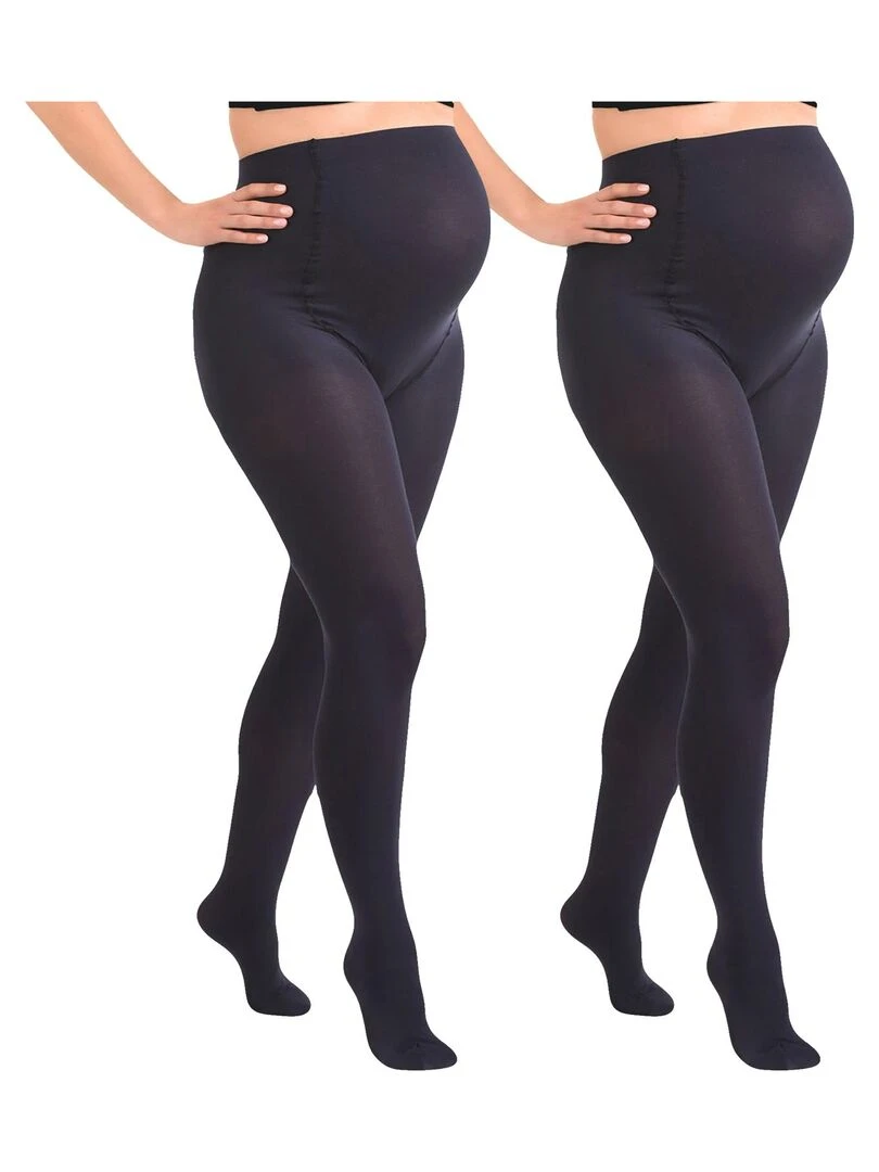 Duo Pack Collants de grossesse opaques confortables 60den Bleu marine