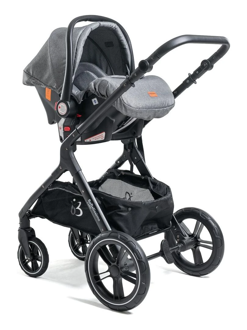 Poussette combinée trio 3 en 1   siège auto 0m – nacelle –  jusqu’à 22kg    gris   Premium   Gris