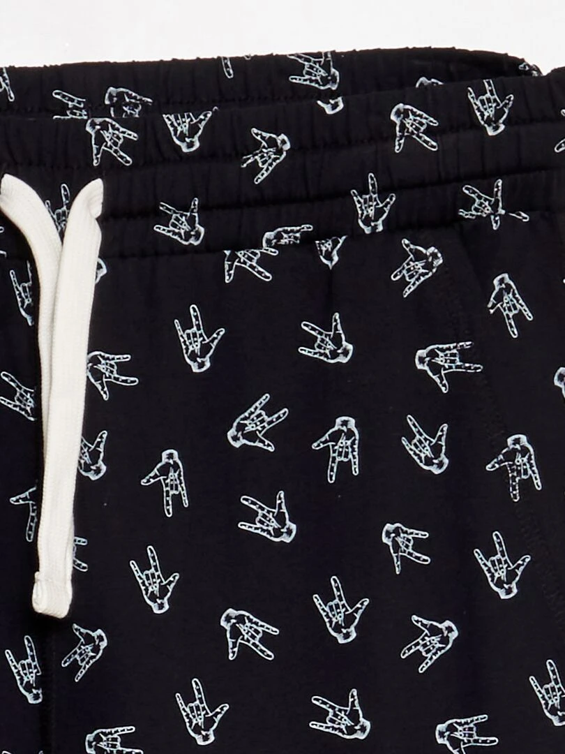 Pantalon de pyjama imprimé fantaisie Noir