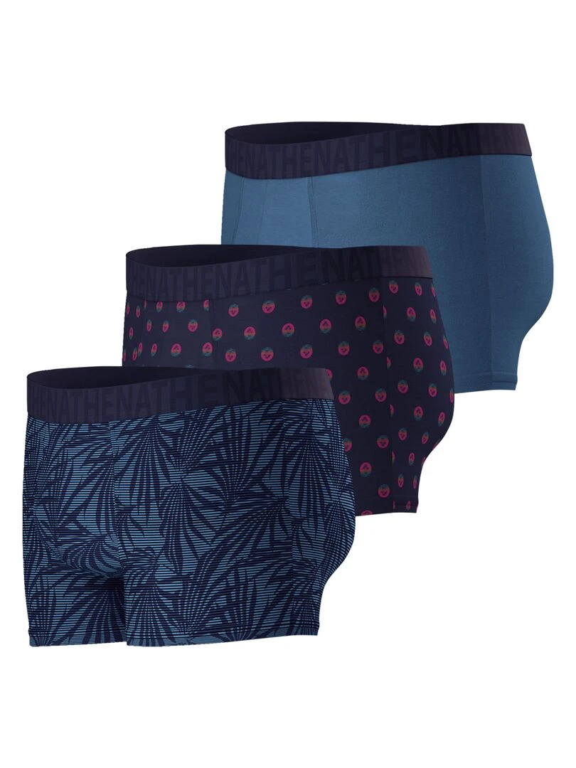 Lot de 3 slips homme Easy Fun   Bleu électrique