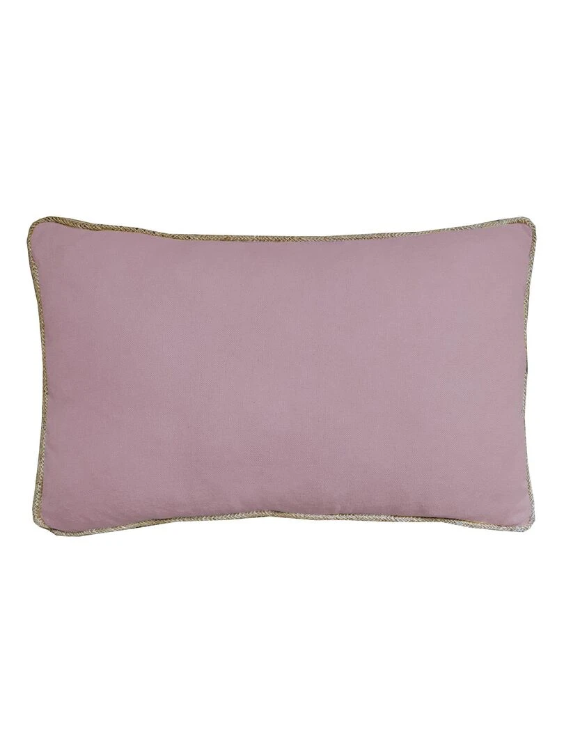 Coussin en coton recyclé avec piping jute 'Deko&co' Parme