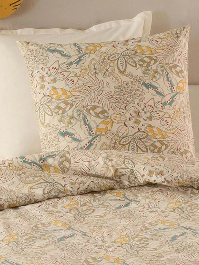 Housse de couette enfant au style végétal Ecru