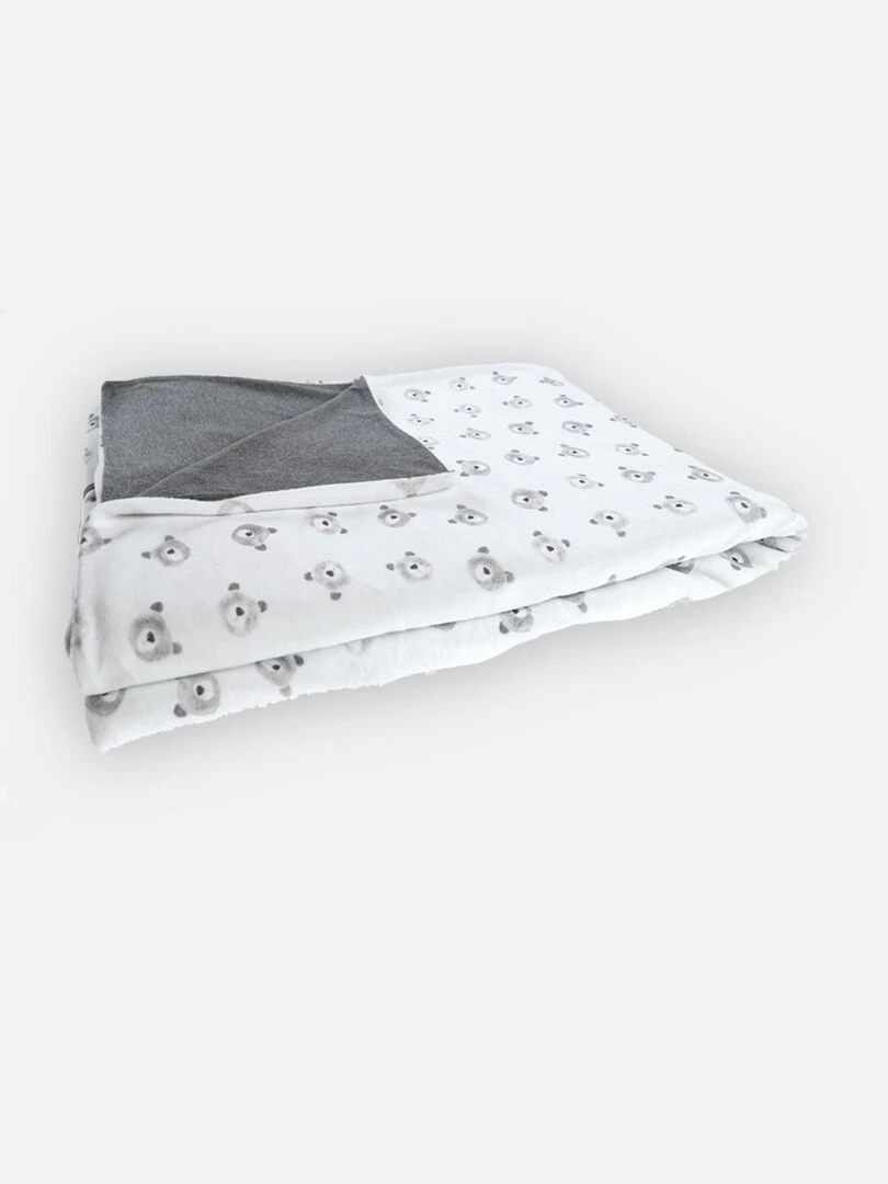 Housse de couette bi matière  et   Blanc