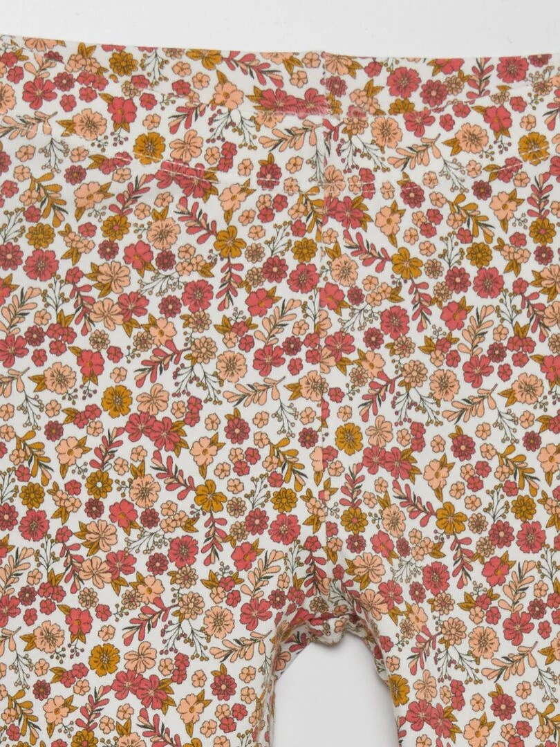 Legging 3/4 à taille élastiquée Rouge/rose/blanc