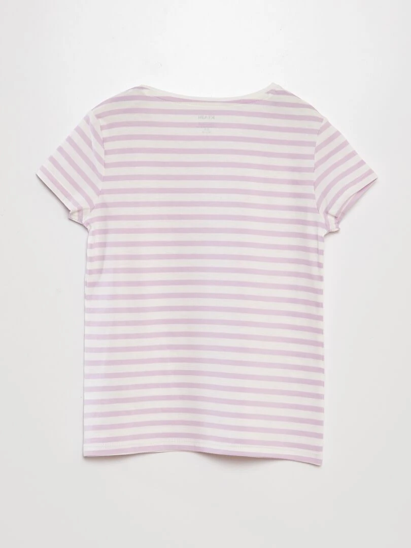 T shirt imprimé marinière   Lila
