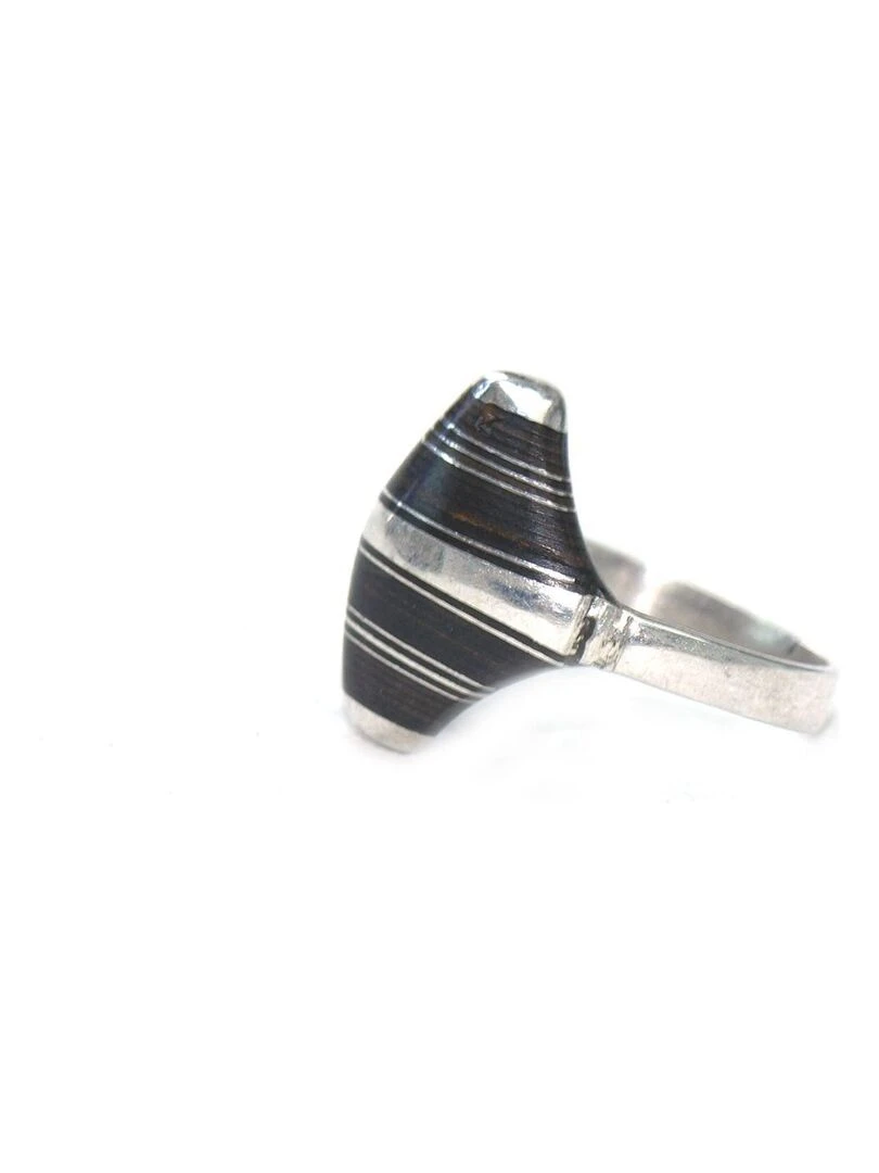 Bague ethnique ébène Bijoucolor Argent