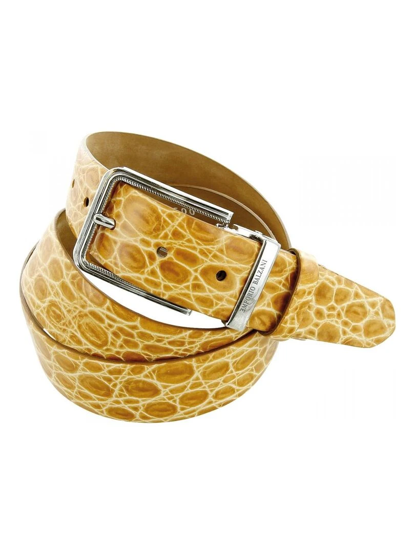 Ceinture cuir CROCO Beige