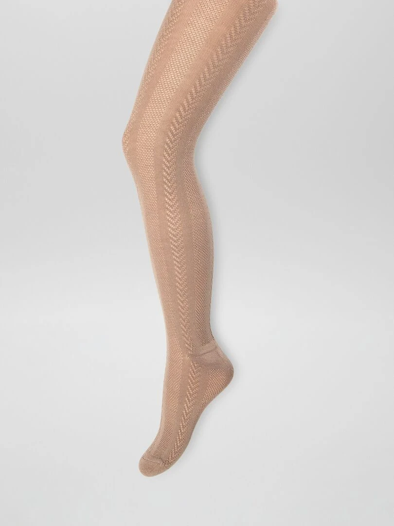 Lot de 2 paires de collants en maille fantaisie   Rose