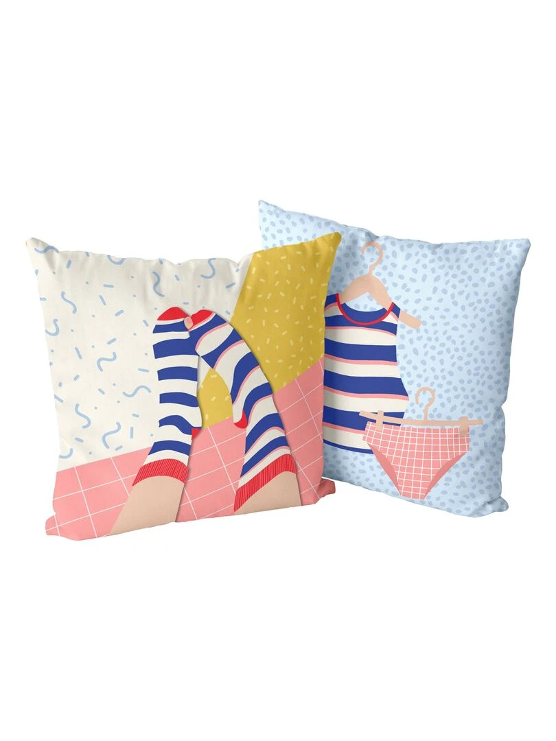 Housse de coussin décoratif Hole sock "Happyfriday" Blanc