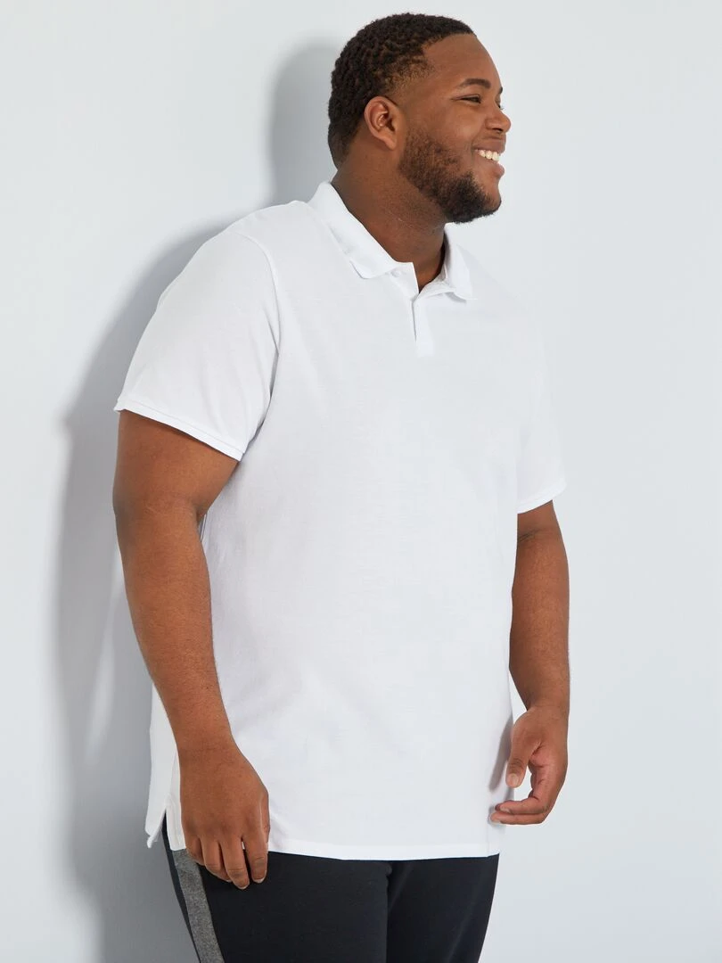 Polo en maille piqué blanc
