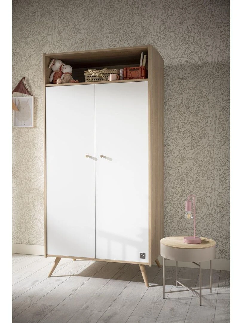 Armoire 2 portes et 1 niche   SAUTHON   Blanc Marron