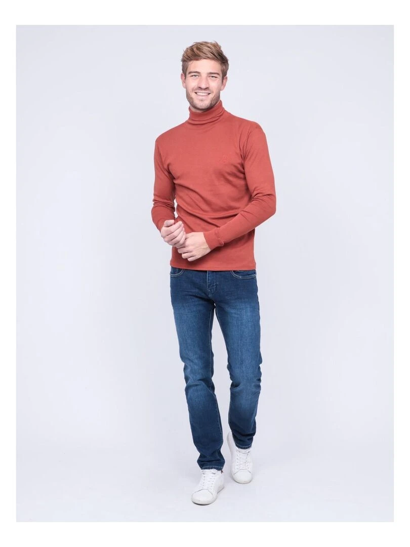Sous pull pur coton WAREN   Rouge brique