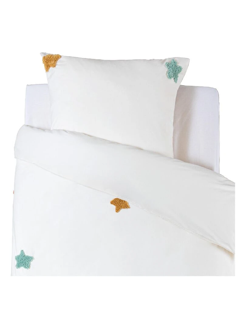 Parure de lit étoiles tuftées Blanc