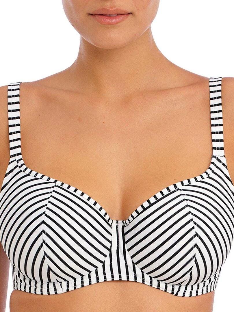 Haut de maillot de bain rayé à armatures Jewel cove Blanc