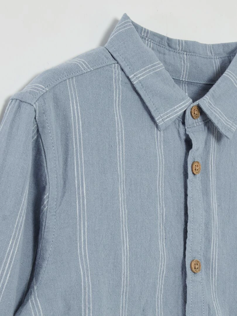 Chemise avec retroussables   BLEU