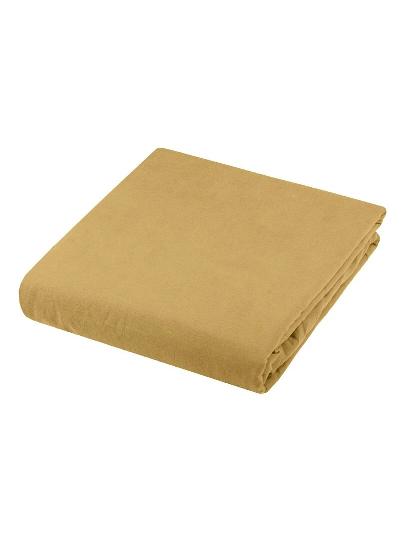 Housse de couette 220x240 Cottage coton lavé 60 fils moutarde Jaune