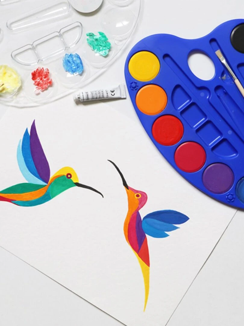 Grande palette d'aquarelle 12 couleurs Ø 44 mm   N/A