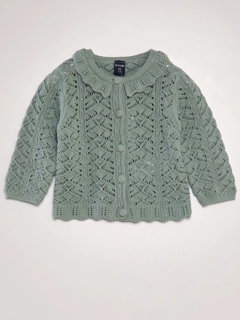 Gilet en crochet VERT