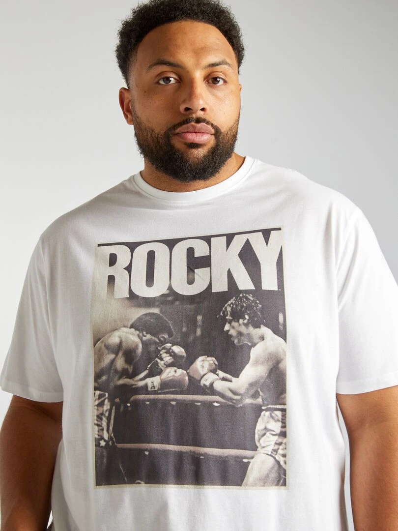 T shirt 'Rocky Balboa' à col rond   blanc