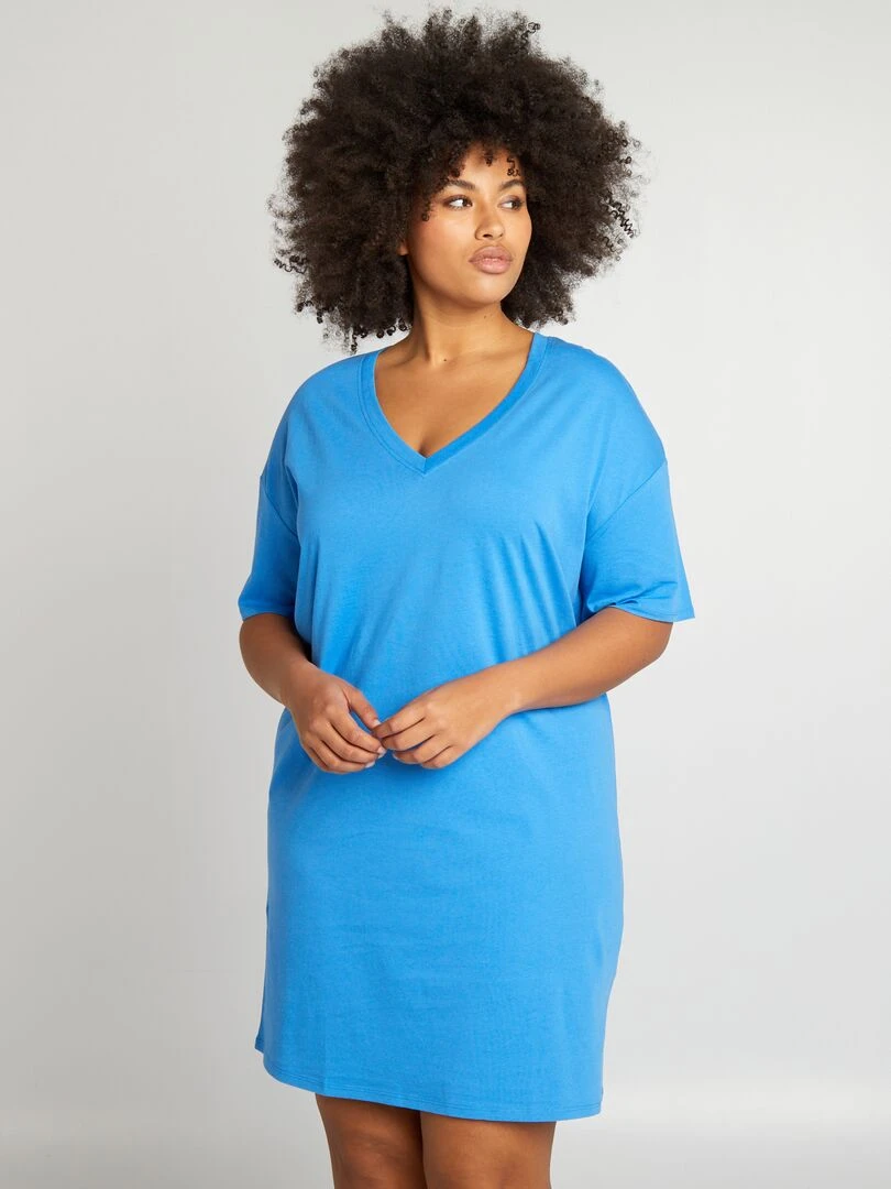Robe tee shirt large   Bleu