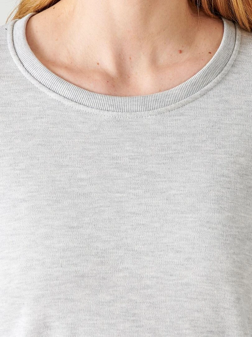 T shirt manches longues molleton gratté Thermolactyl Damart Gris chiné