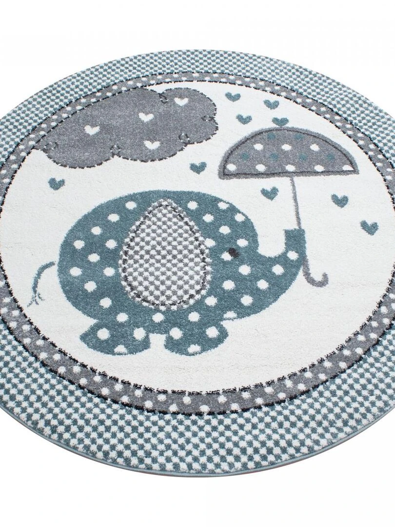 Tapis enfant KID'S RAIN en polypropylène doux et soyeux OEKO TEX®   Bleu