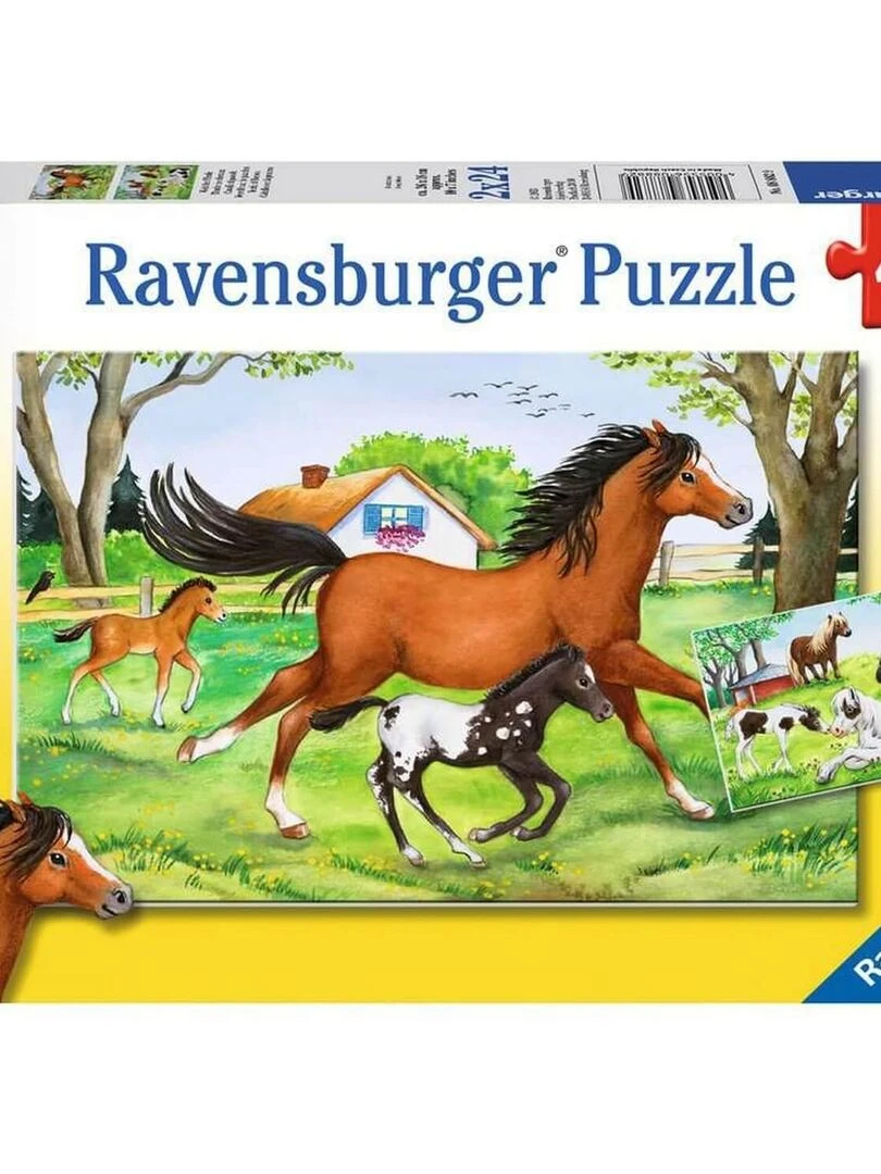Puzzles 2 x 24 pièces  Monde de chevaux   N/A