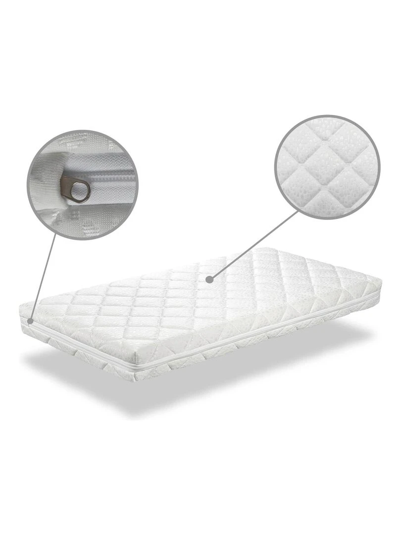 Matelas bebe BABY STAR épaisseur 11 CM Noyau perforé Blanc