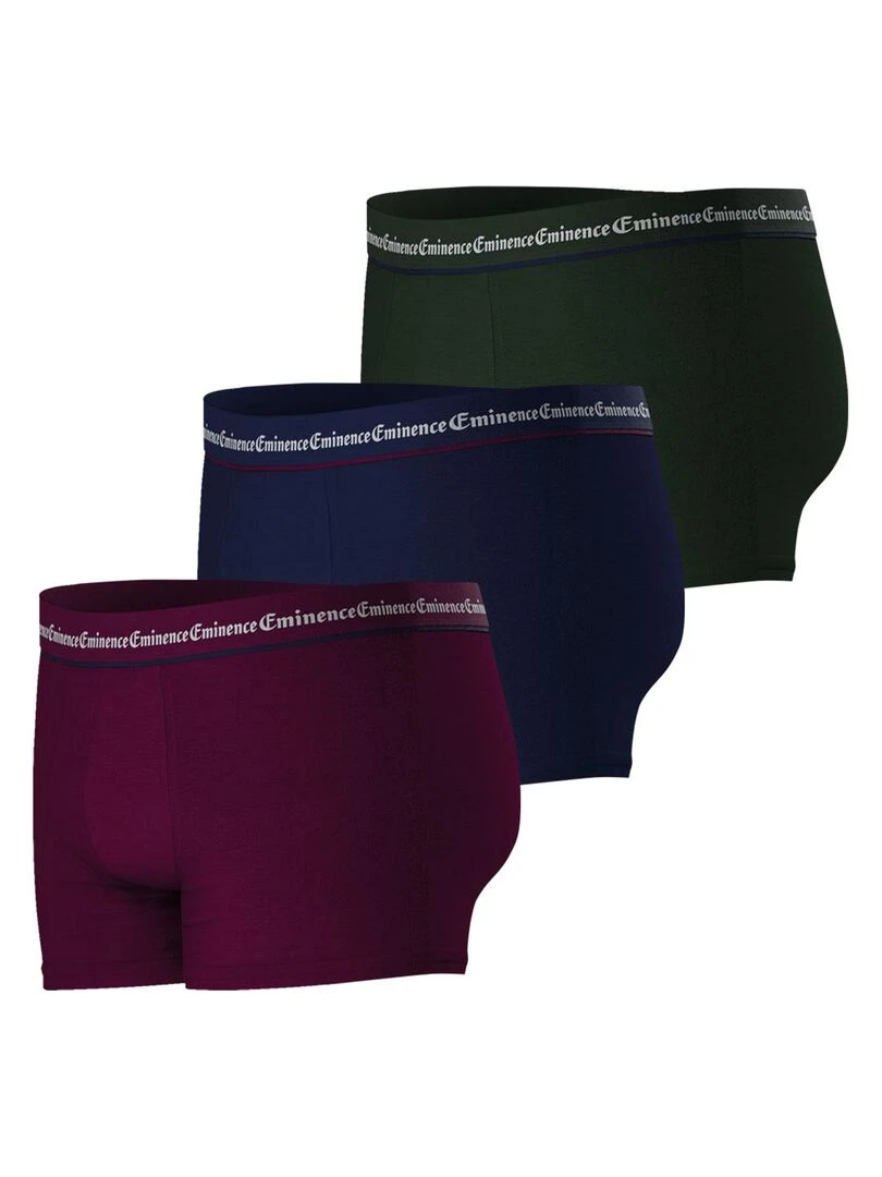 Lot de 3 boxers homme Business   Bleu Bordeaux