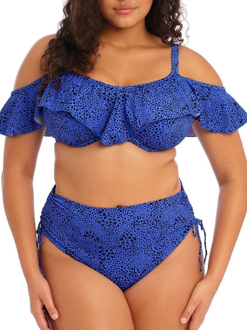 Haut de maillot de bain à volants Pebble cove Bleu