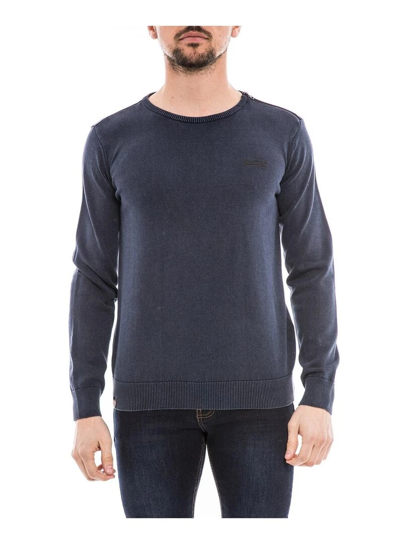 Pull col rond AXILO Bleu